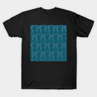 Boxing Hares - Deep Teal T-Shirt